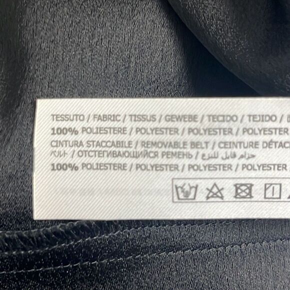 Twinset Milano Size 14 Knee Length Shift Dress Black Bell Sleeves Classic office - Picture 8 of 10